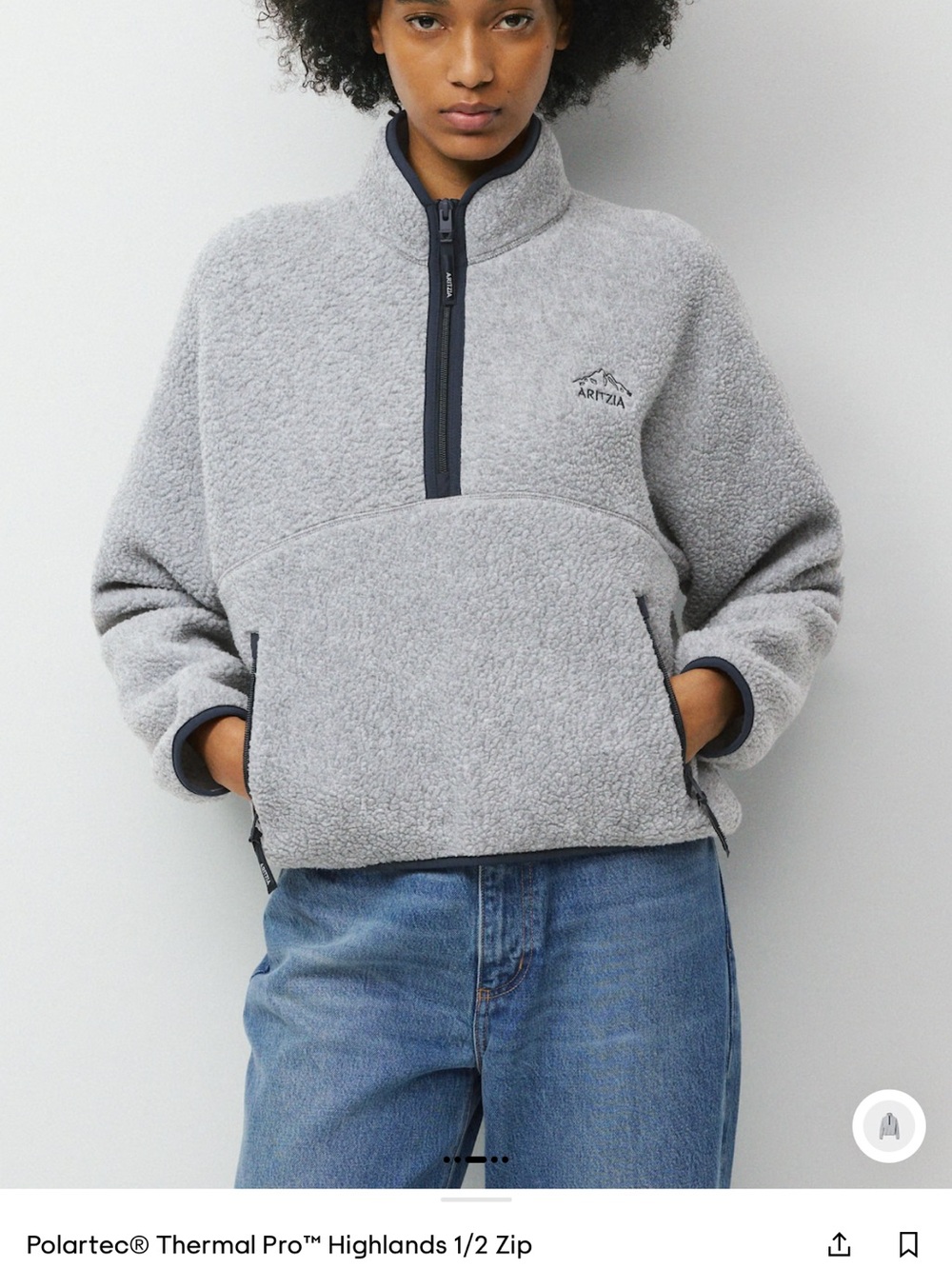 ISO!!! Aritzia Light Gray Polartec Thermal Pro™ 1/2 Zip Fleece Pullover